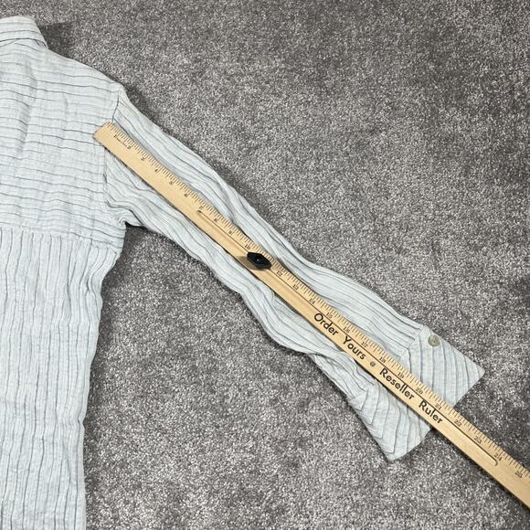 J Jill Button Up Blouse Womens Medium Linen Rayon Boho Bohemian Relaxed - Picture 11 of 12